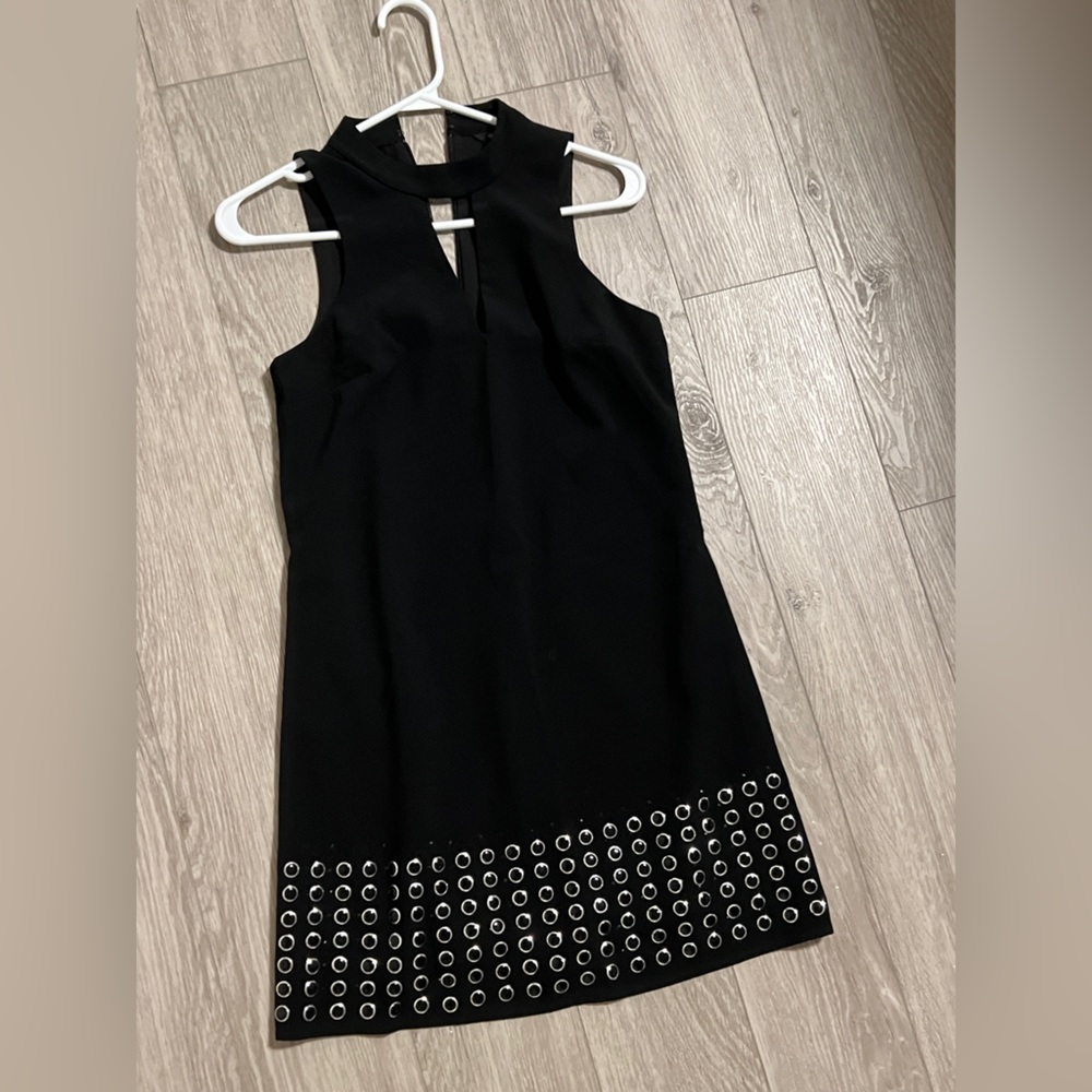 Black Dress with Silver Grommet Detail